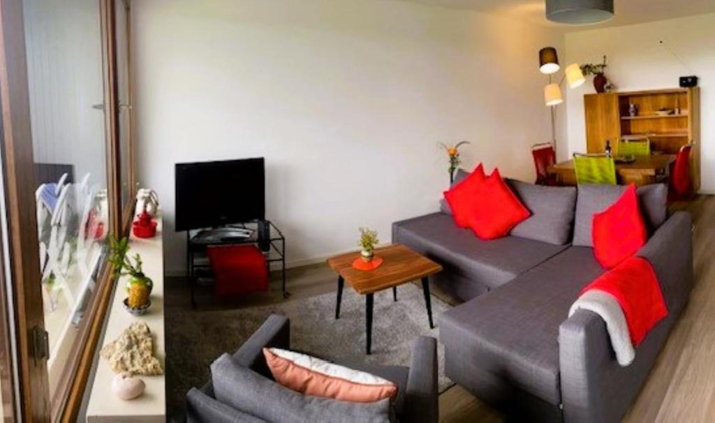 Posezení v ubytování Ferienwohnung Schwarzwald Oase Kniebis