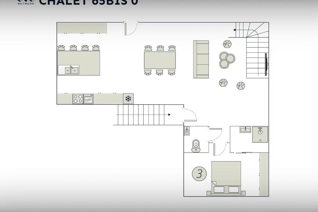 a floor plan of a bathroom with a toilet at Chalet 65bis - OVO Network in Thônes