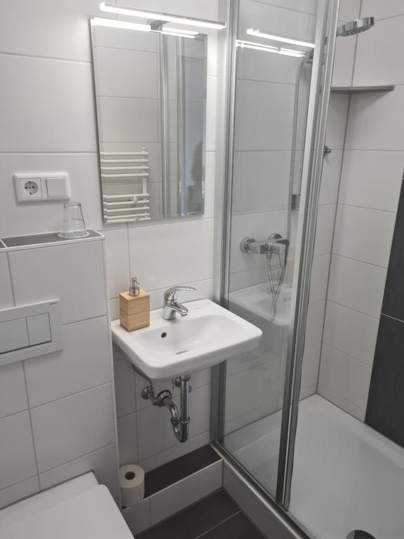 Koupelna v ubytování Gästehaus Weber