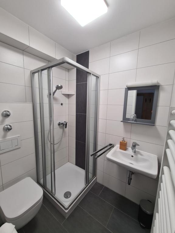 Koupelna v ubytování Gästehaus Weber