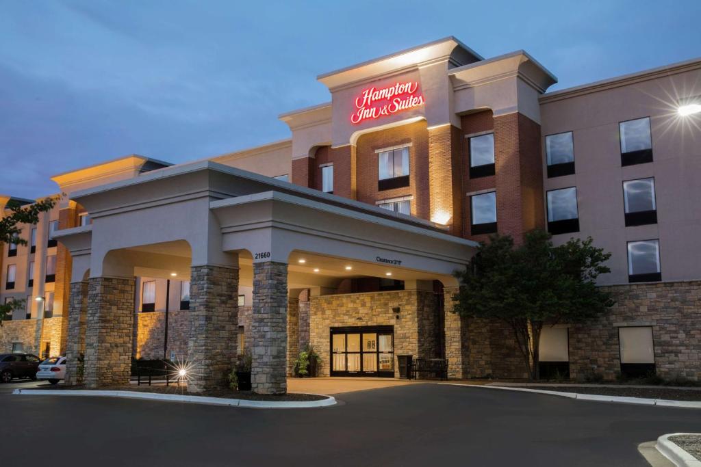 a rendering of the front of a hotel at Hampton Inn & Suites Chicago Deer Park in Deer Park