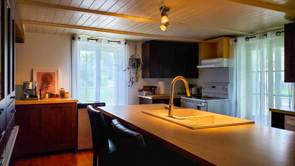 Kuchyň nebo kuchyňský kout v ubytování Auberge de l'Ouest