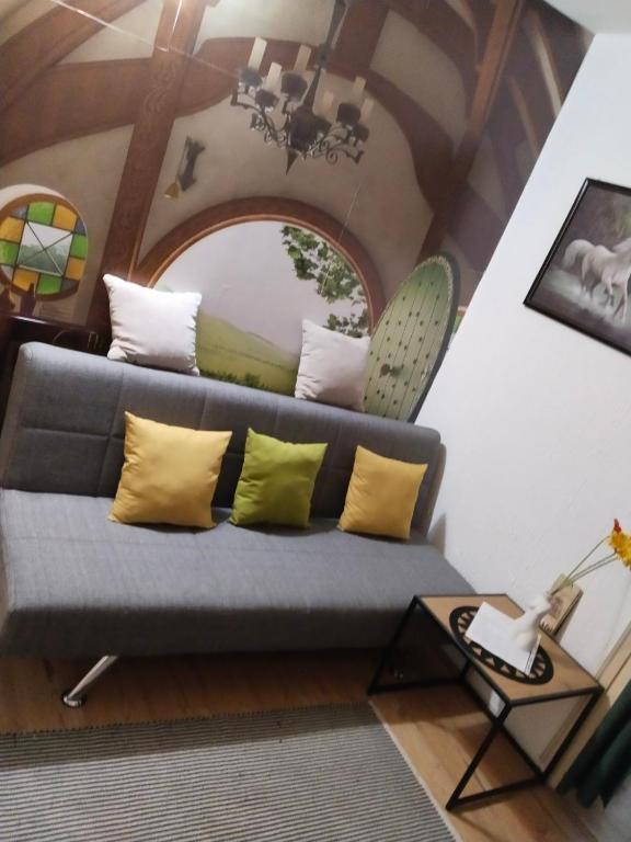 Posezení v ubytování Bagins Apartman