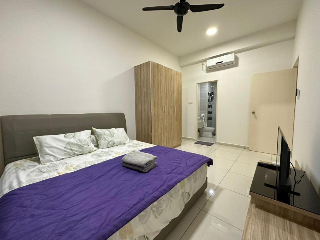 Katil atau katil-katil dalam bilik di DSummit City View High Floor 5-6 Pax Netflix WiFi