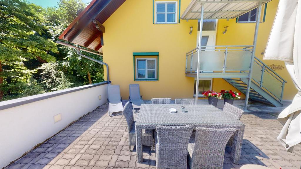 Balkón nebo terasa v ubytování Ferienwohnung Kleissner