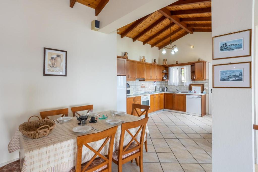 A kitchen or kitchenette at Villa Kerkyroula
