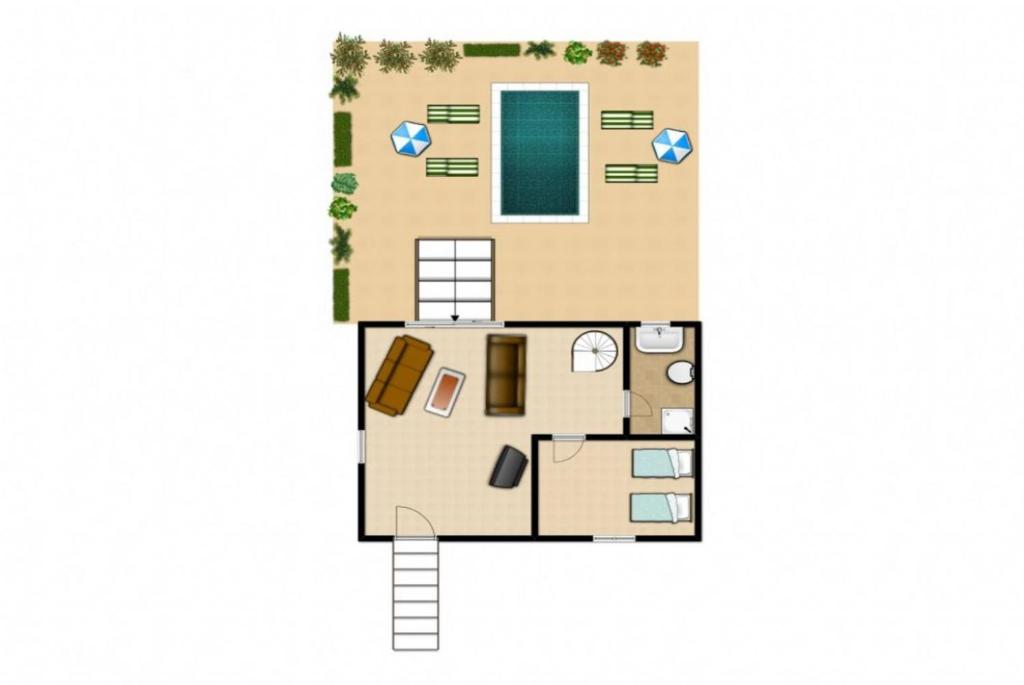 The floor plan of Villa Fedra