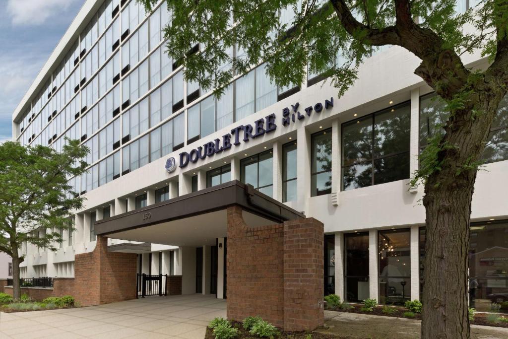 a building with a sign on the front of it at Doubletree By Hilton Jamestown, Ny in Jamestown