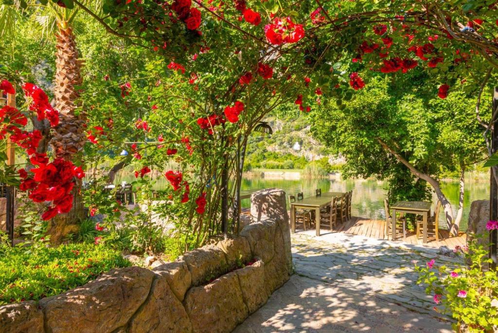 A garden outside Villa Bercu Paradise