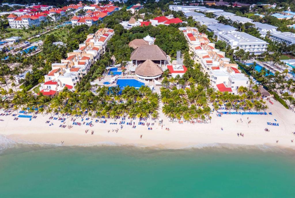 an aerial view of the beach at excellence playa mujeres at Viva Maya by Wyndham, A Trademark All Inclusive Resort in Playa del Carmen