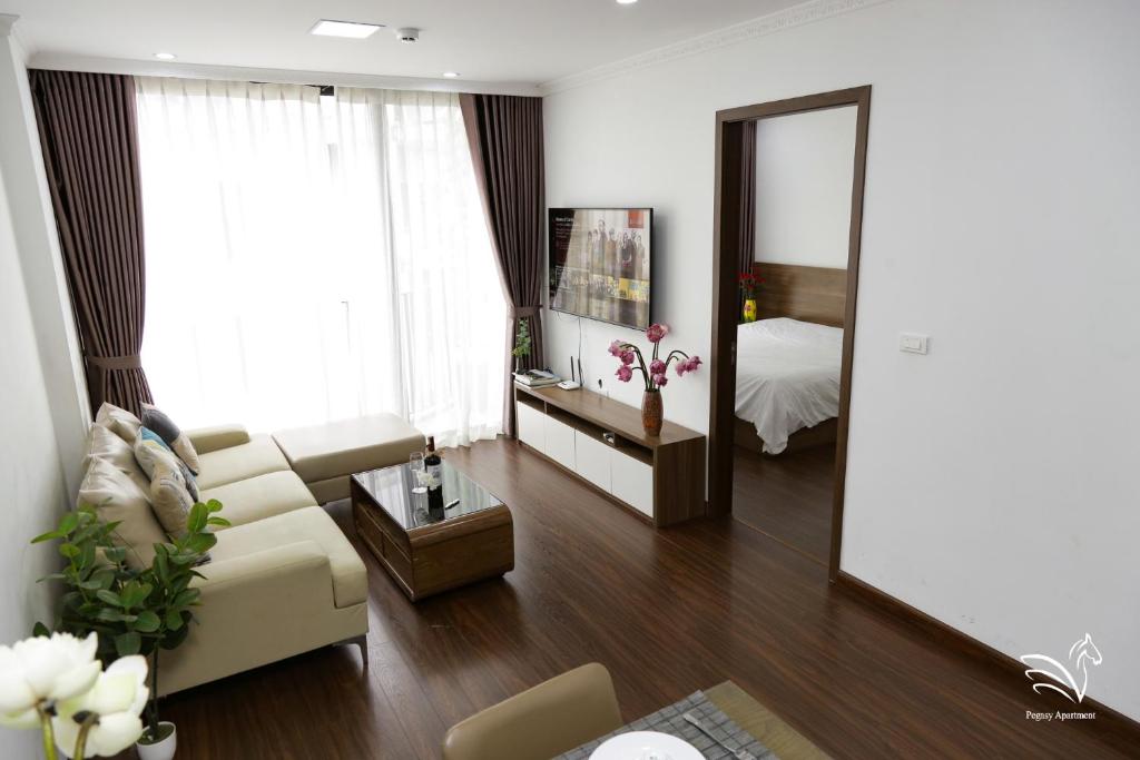 Ruang duduk di Pegasy Apartments & Travel