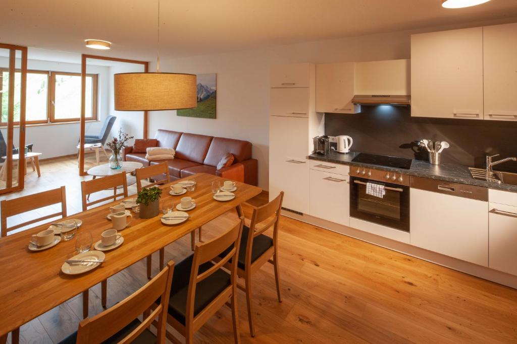 Kuchyň nebo kuchyňský kout v ubytování Sonnenhof Appartements