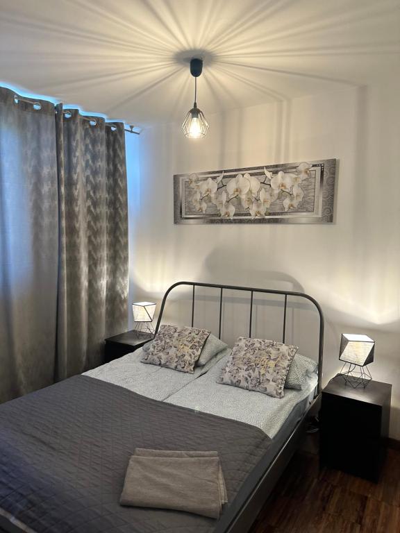 sypialnia z łóżkiem z 2 poduszkami w obiekcie Coser Apartamenty Centrum w Warszawie