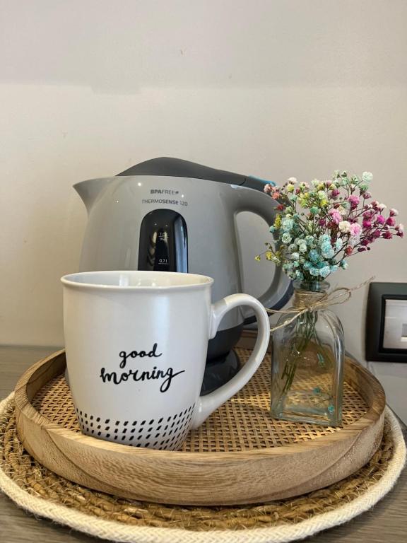 Coffee and tea making facilities at Hostal Abadia Madrid
