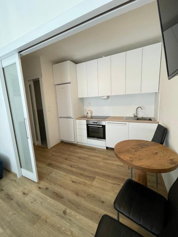 Kuchyň nebo kuchyňský kout v ubytování Vintage Apartment Ostrava center city
