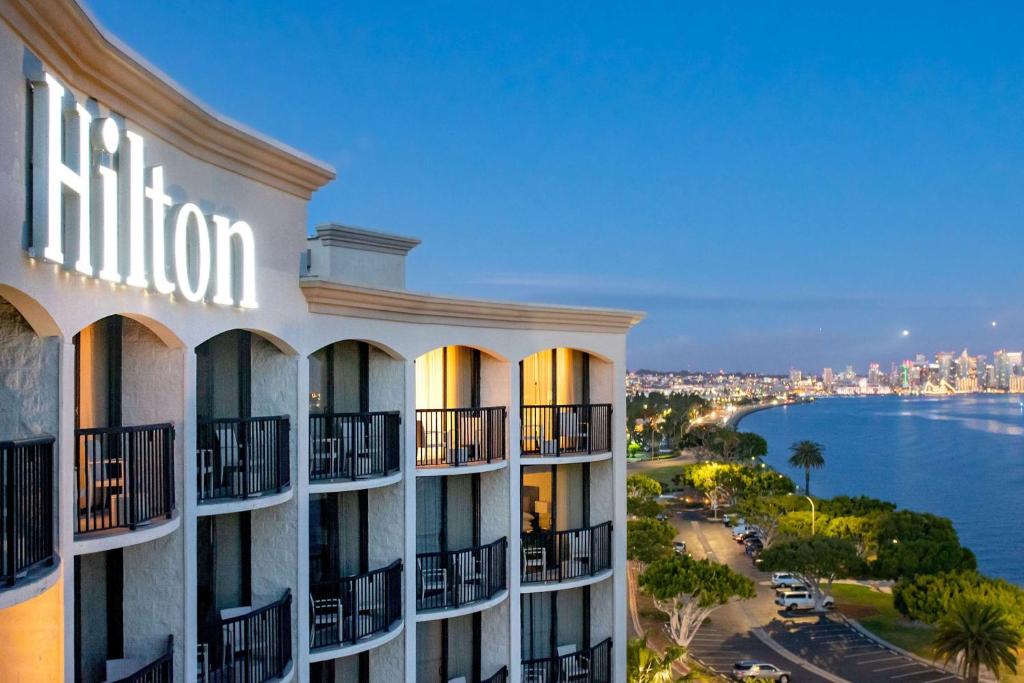 a hotel with a view of the ocean at Hilton San Diego Airport/Harbor Island in San Diego