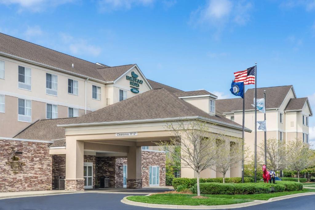 a rendering of the front of a hotel at Homewood Suites by Hilton Louisville-East in Louisville