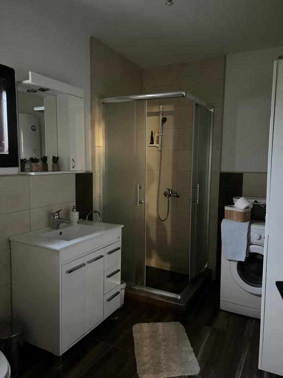 a bathroom with a shower and a sink at DREAM HOUSE Lis in Lis
