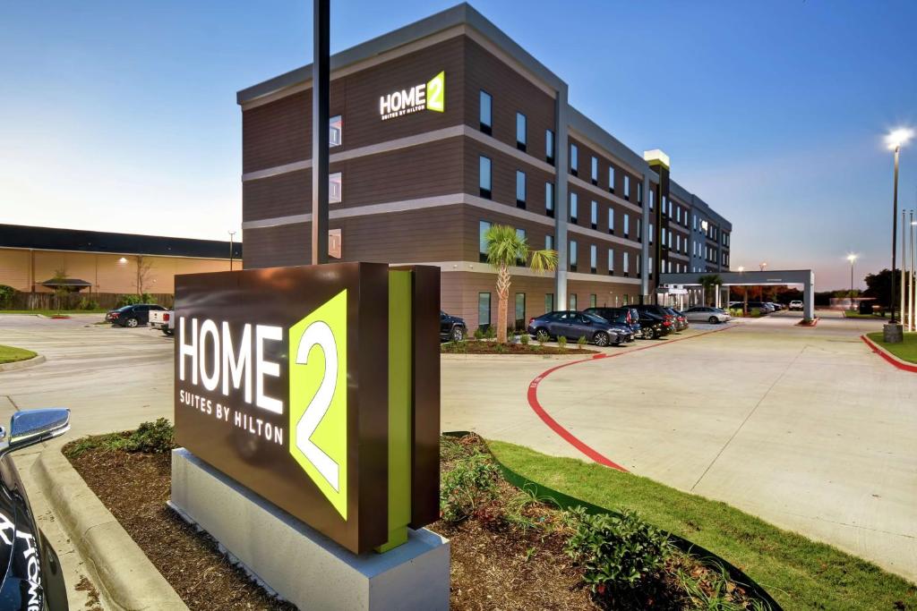 a home depot sign in front of a building at Home2 Suites By Hilton Fort Worth Fossil Creek in Fort Worth