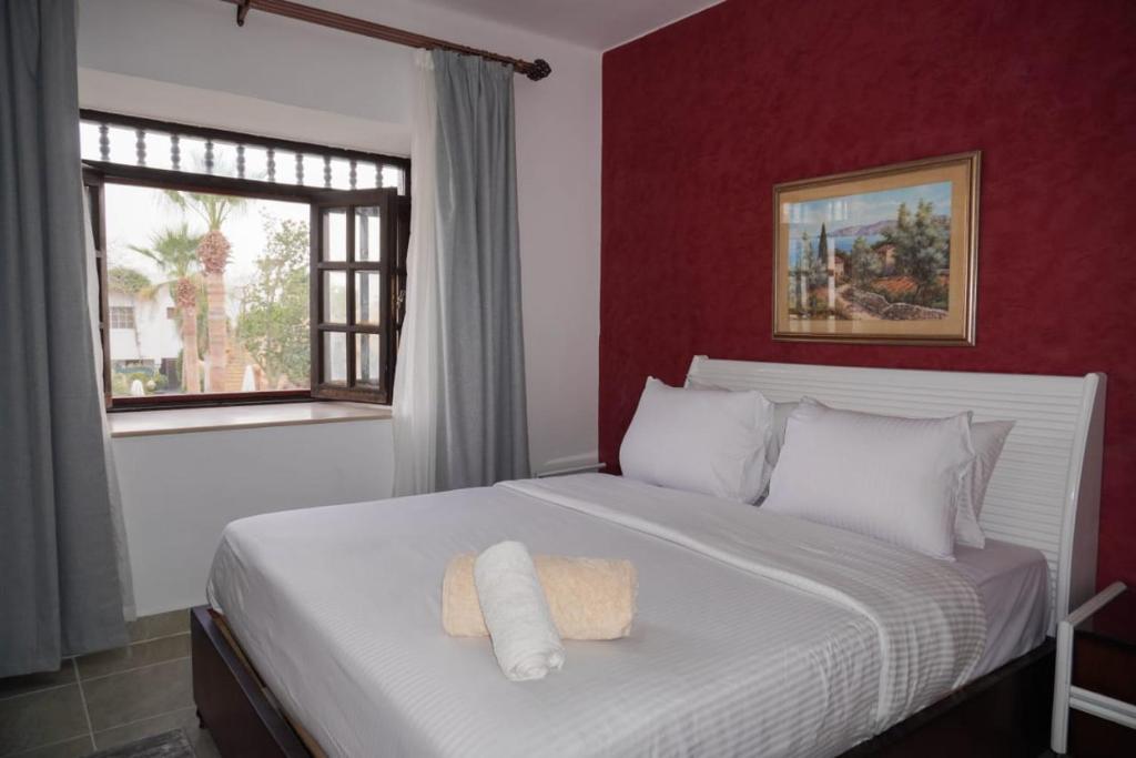 A bed or beds in a room at Delta sharm resort