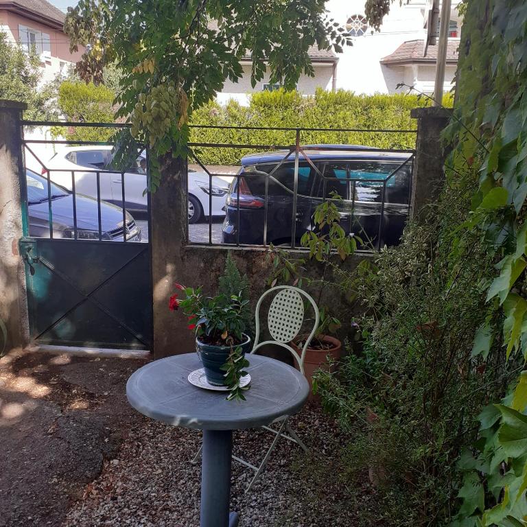Zahrada ubytování CHARMANT APPARTEMENT à 150 M des THERMES et du CENTRE VILLE