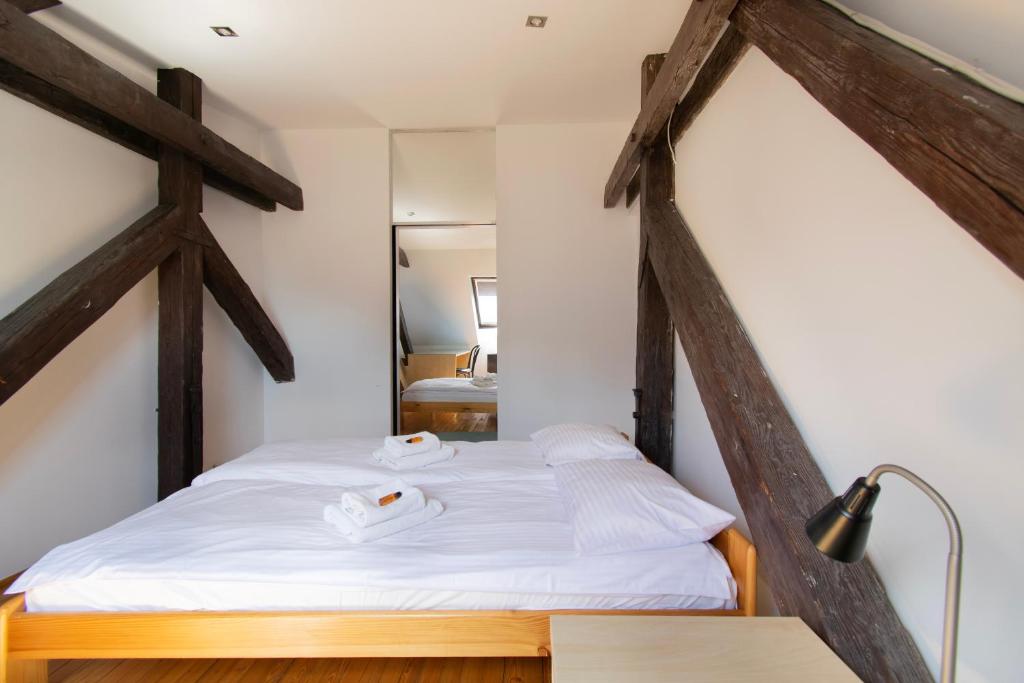 Posteľ alebo postele v izbe v ubytovaní Prestige location apartments Pijarska street