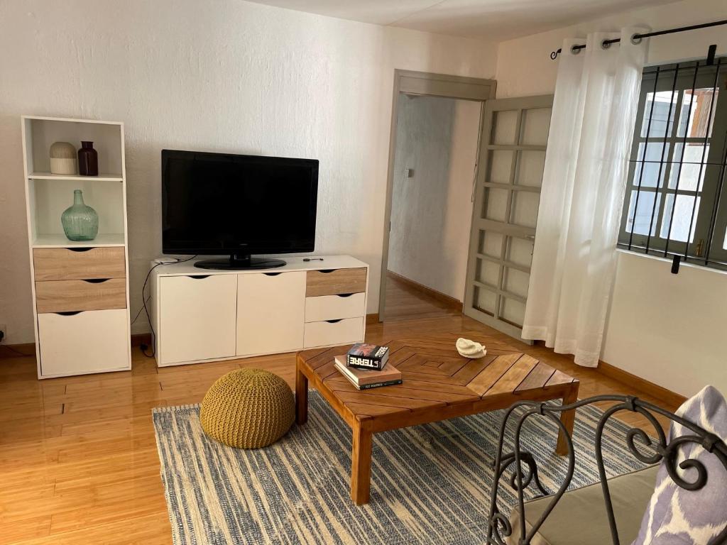 TV a/nebo společenská místnost v ubytování Villa Laposte