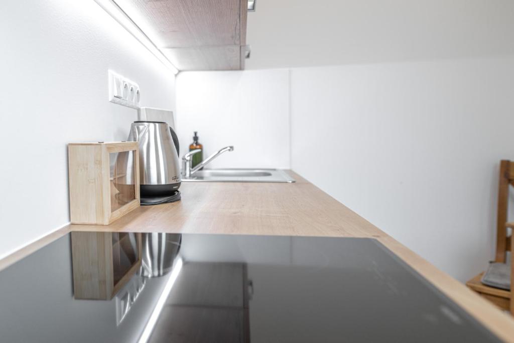 Kuchyň nebo kuchyňský kout v ubytování Samoobslužné Apartmány Evičenstvo