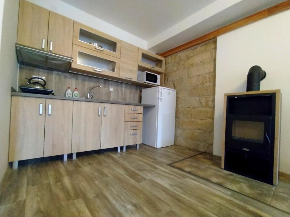 Kuchyň nebo kuchyňský kout v ubytování Apartmány LoNo