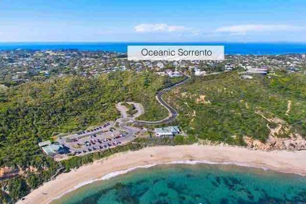 an aerial view of an oceaninia sorrento sign at Oceanic Apartment Sorrento in Sorrento