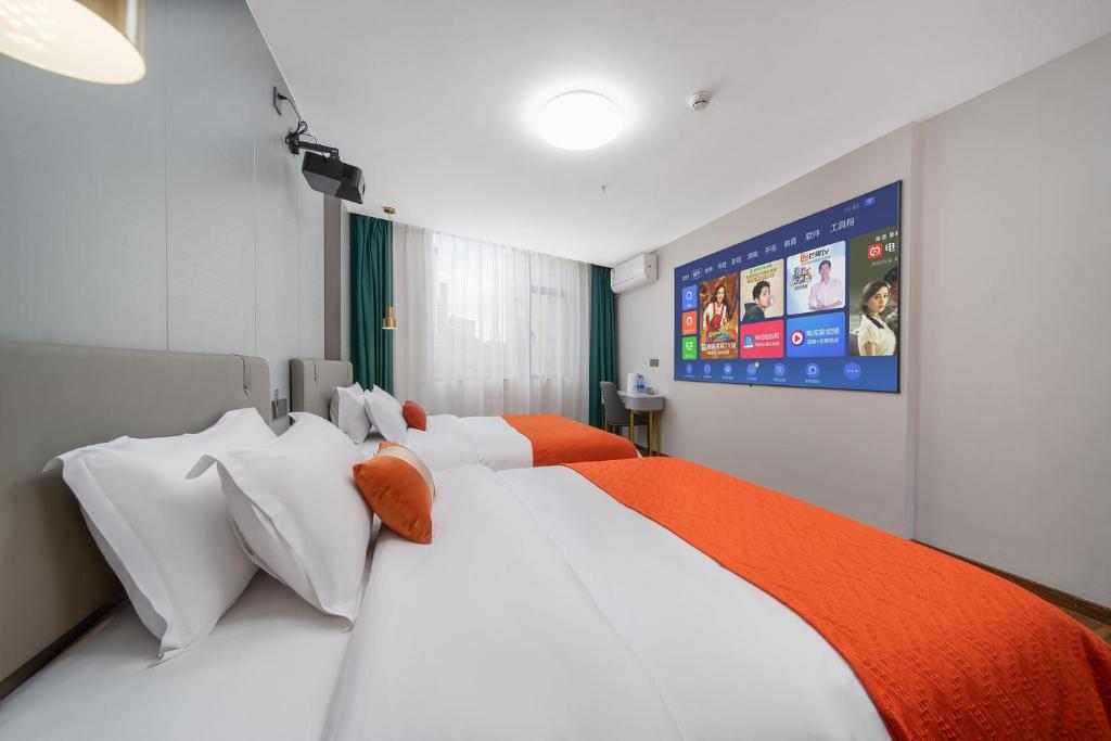 Guangzhou Yashay International Apartment - Pazhou Convention and Exhibition Centre - Chambre Double De Luxe Avec Deux Lits Doubles