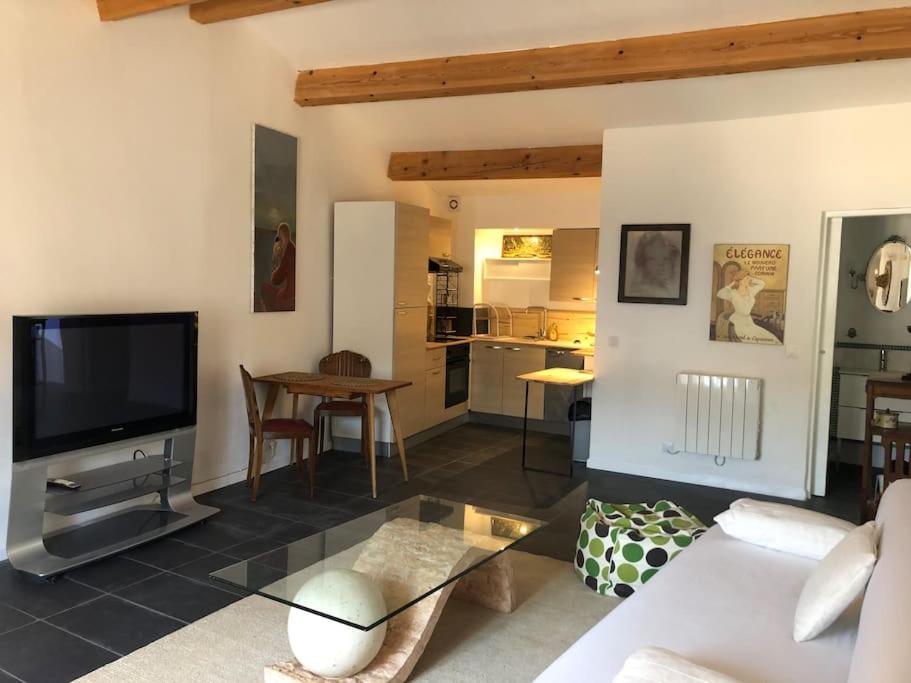 Μια τηλεόραση ή/και κέντρο ψυχαγωγίας στο Appartement avec terrasse.