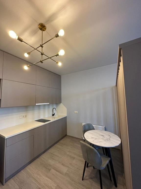 Kuchyň nebo kuchyňský kout v ubytování Pirosmani Mini Hotel