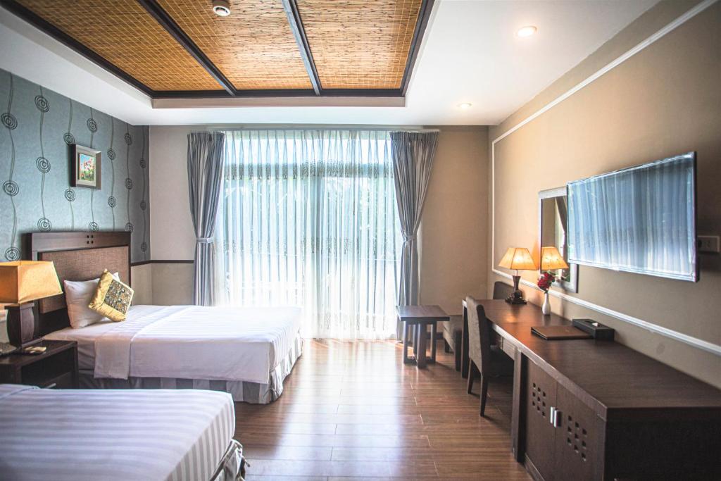 Phòng Deluxe 2 Giường Đơn Nhìn ra Một góc Biển