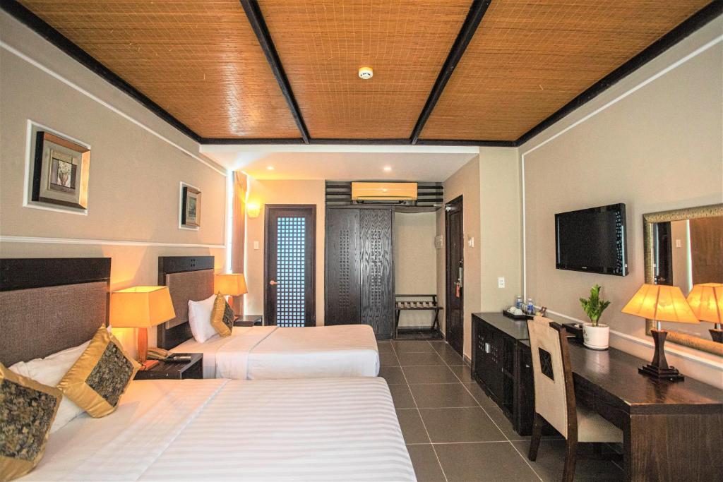 Phòng Premium Deluxe 2 Giường Đơn Nhìn ra Khu vườn