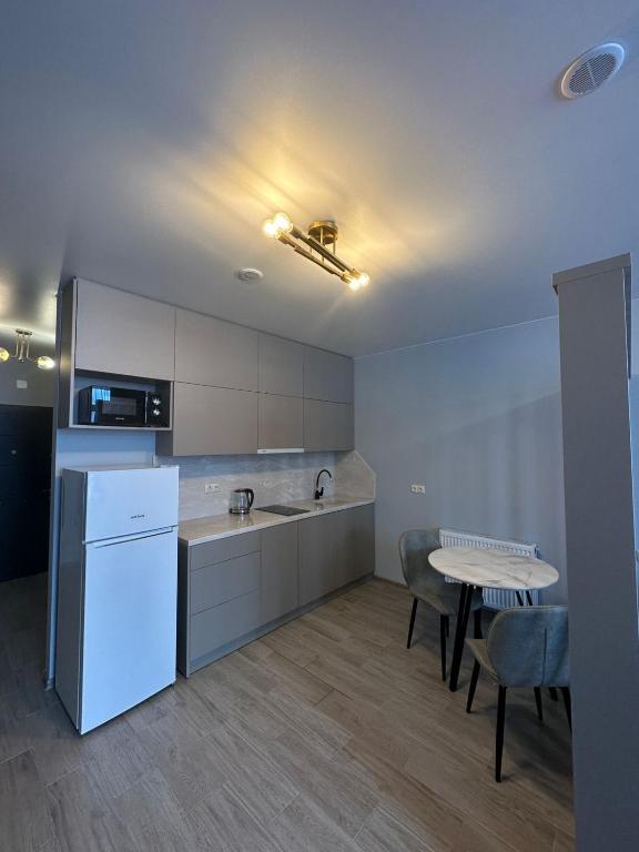 Kuchyň nebo kuchyňský kout v ubytování Pirosmani Mini Hotel