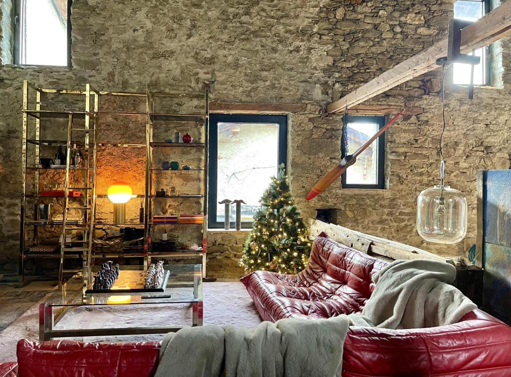 Χώρος καθιστικού στο Chalet mountain and dog friendly hot tub