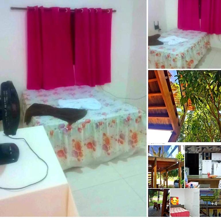 เตียงในห้องที่ POUSADA CASA AMARELA