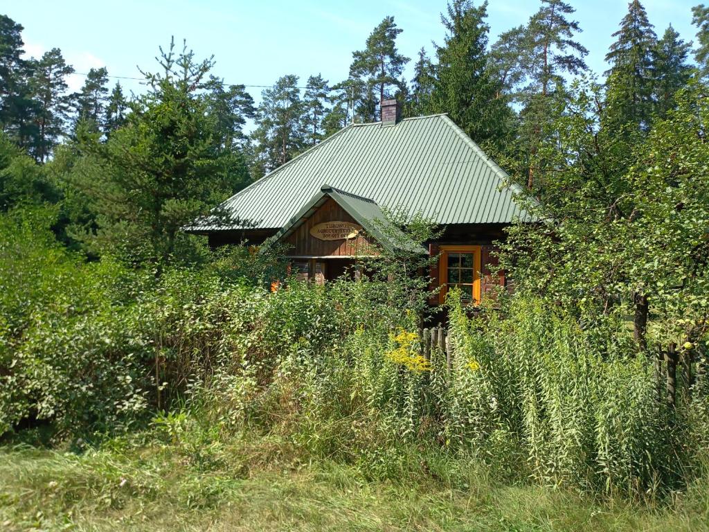 a small house in the middle of a field at Leśniczówka Turowo - Podlasie in Nowosiółki