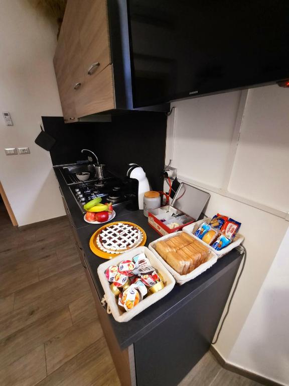 Kuchyň nebo kuchyňský kout v ubytování B&B Solimo