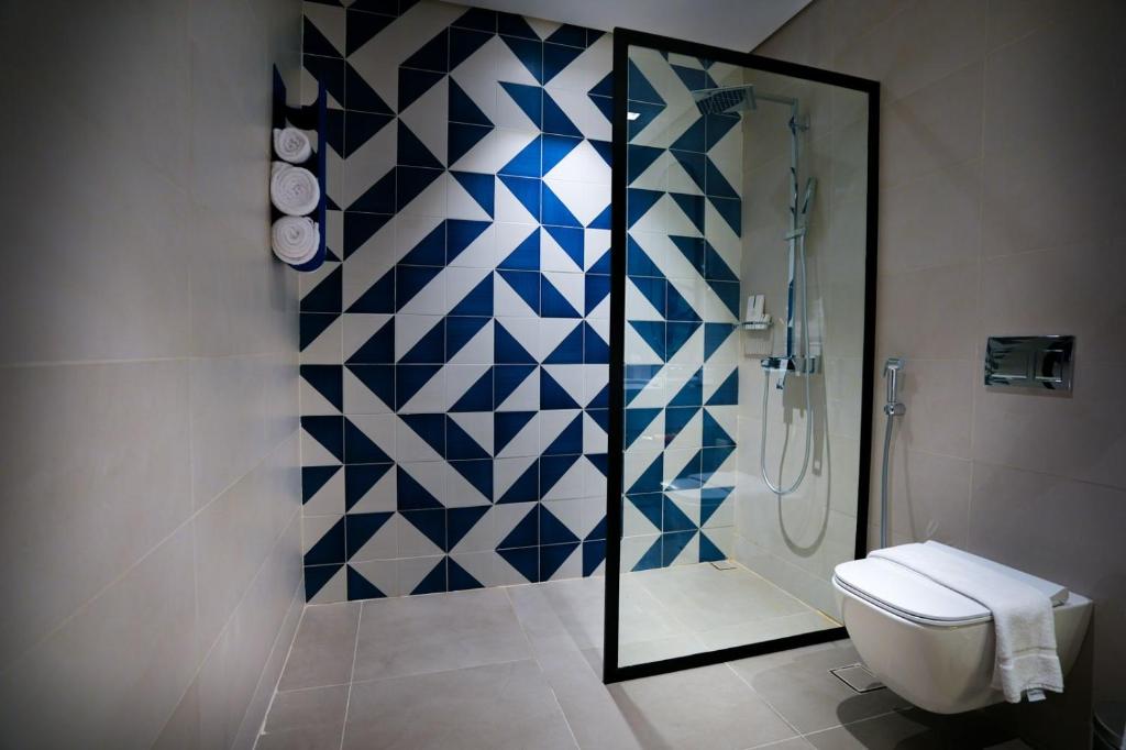 Koupelna v ubytování NAS Hotel