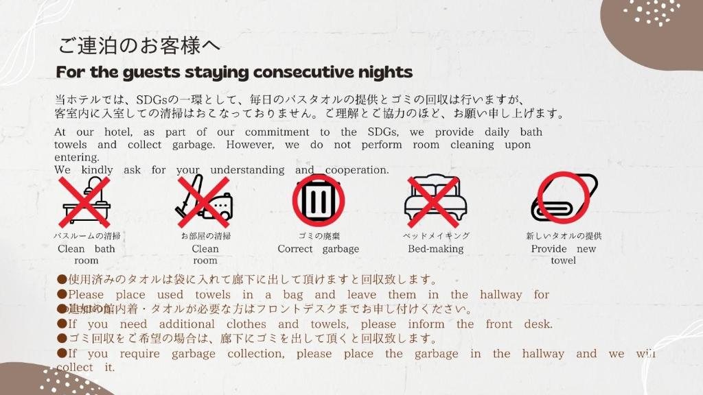 Certifikát, hodnocení, plakát nebo jiný dokument vystavený v ubytování Shinsaibashi ARTY Inn