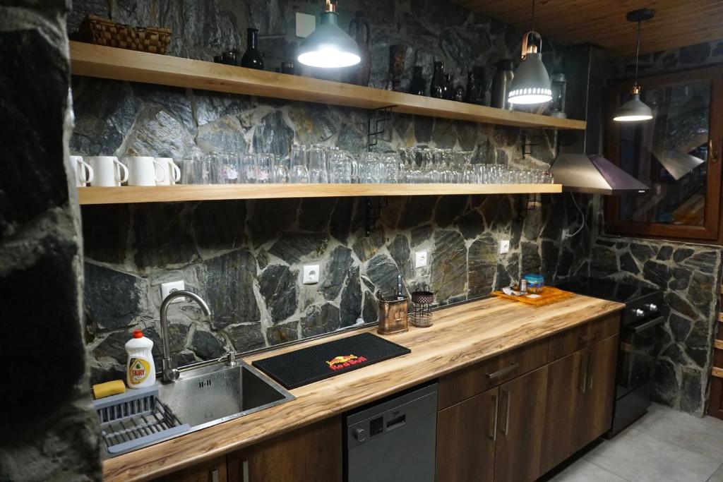 Kuchyň nebo kuchyňský kout v ubytování Mestia Panorama