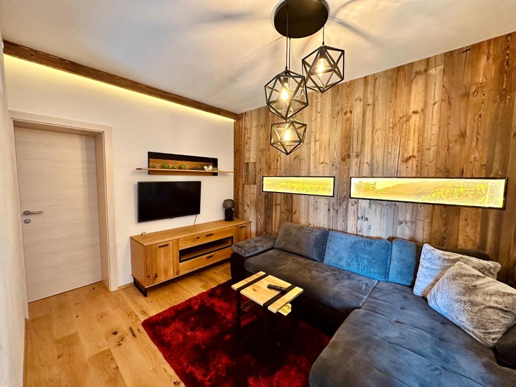 TV a/nebo společenská místnost v ubytování Apartment Weingartenblick - Glanzerhof