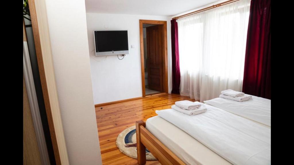 Postel nebo postele na pokoji v ubytování Casa dintre Brazi