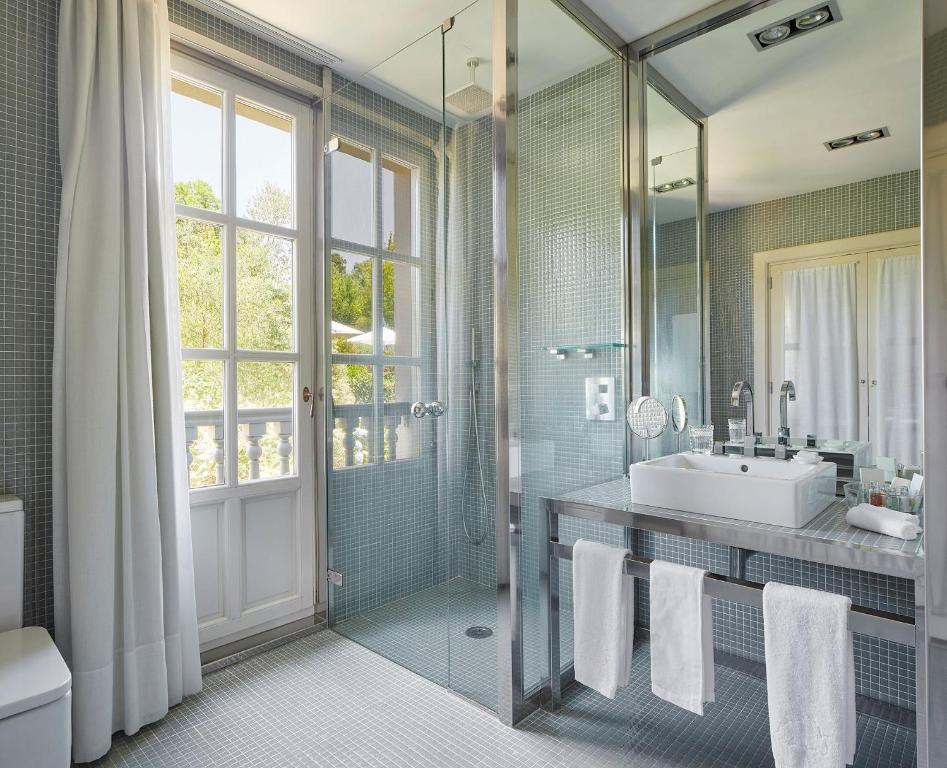 Koupelna v ubytování Hotel Iturregi