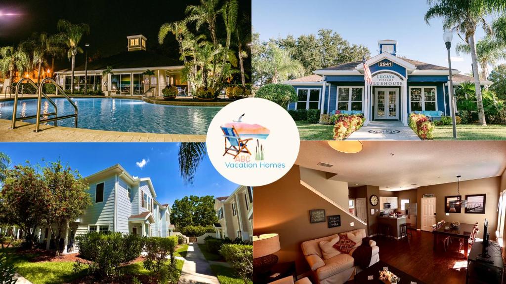 een collage van twee foto's van een huis bij ABC Vacation Homes in Kissimmee