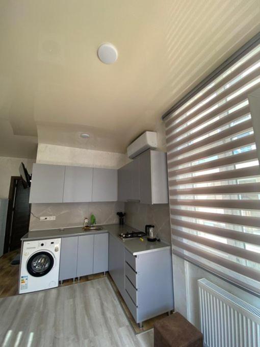 Kuchyň nebo kuchyňský kout v ubytování SUNSHINE Hotel Kvariati