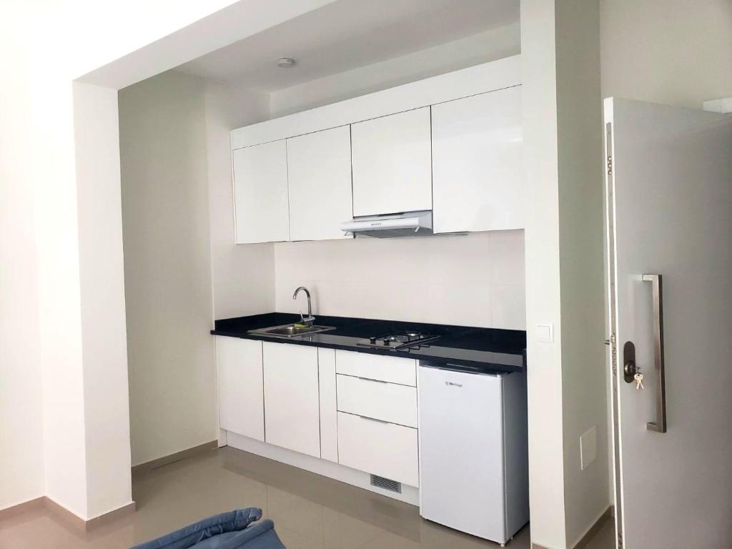 Η κουζίνα ή μικρή κουζίνα στο Apartamentos Beira-Mar
