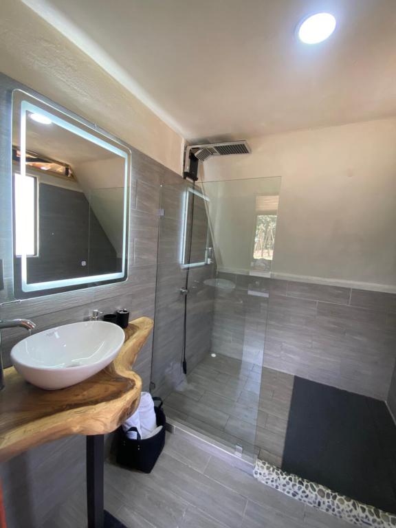 Koupelna v ubytování Myra Chalets